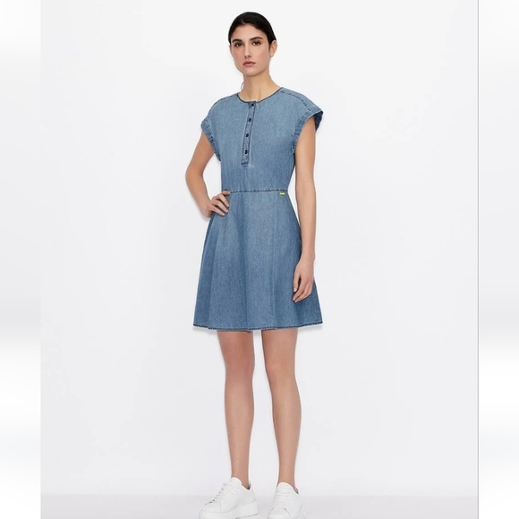 🇺🇸 Armani Exchange NWTs Short Denim Dress - Picture 6 of 12